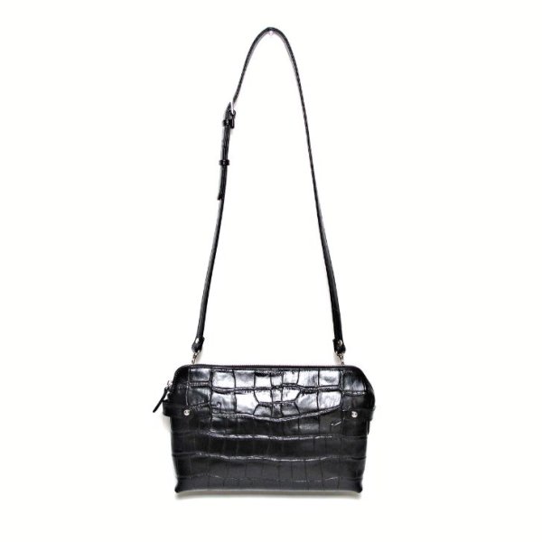 画像6: [COXSWAIN] メンズ クラッチバッグ ストラップ付き クロコエンボスド レザー ブラック CW1605CS BLACK 日本製 (6)