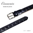画像4: [COXSWAIN] コックスウェイン ベルト メンズ 本革 ネイビー 紺 クロコ型押し 30mm幅 日本製 CW20210-29 (4)