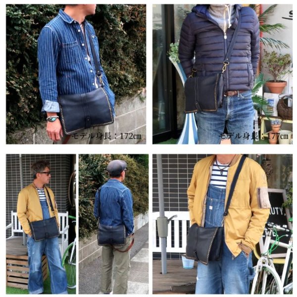 画像5: [COXSWAIN] ナポリで仕上げられた ヴィンテージ ショルダーバッグ イタリア製 ネイビー 紺 CW5871CIVICO93BLU (5)