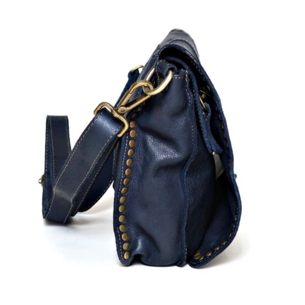 画像7: [COXSWAIN] ナポリで仕上げられた ヴィンテージ ショルダーバッグ イタリア製 ネイビー 紺 CW5871CIVICO93BLU (7)