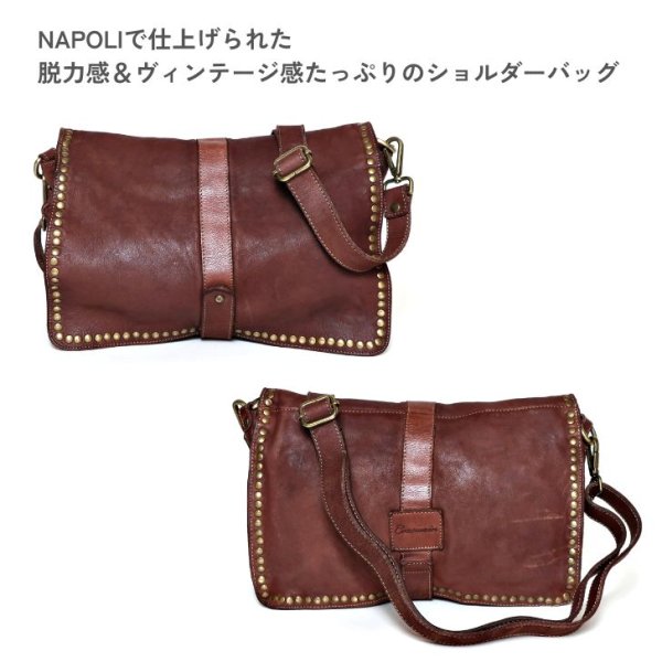 画像3: [COXSWAIN] ナポリで仕上げられた ヴィンテージ ショルダーバッグ イタリア製 トープ ブラウン CW5871CIVICO93TAUPE (3)
