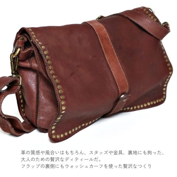 画像4: [COXSWAIN] ナポリで仕上げられた ヴィンテージ ショルダーバッグ イタリア製 トープ ブラウン CW5871CIVICO93TAUPE (4)